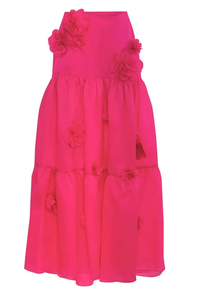 Skirts<CULT MIA MARIGOLD PINK MIDI SKIRT Hibiscus pink