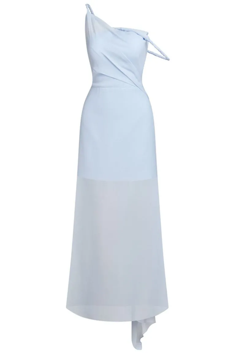 Dresses | Midi Dresses<CULT MIA MARINA ASYMMETRIC CHIFFON MIDI DRESS Light Blue