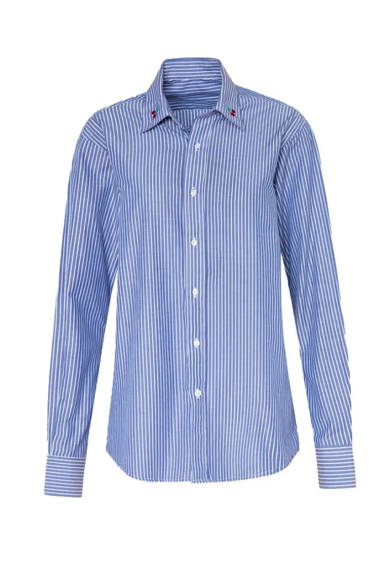 Tops<CULT MIA MARION SHIRT Blue Stripes