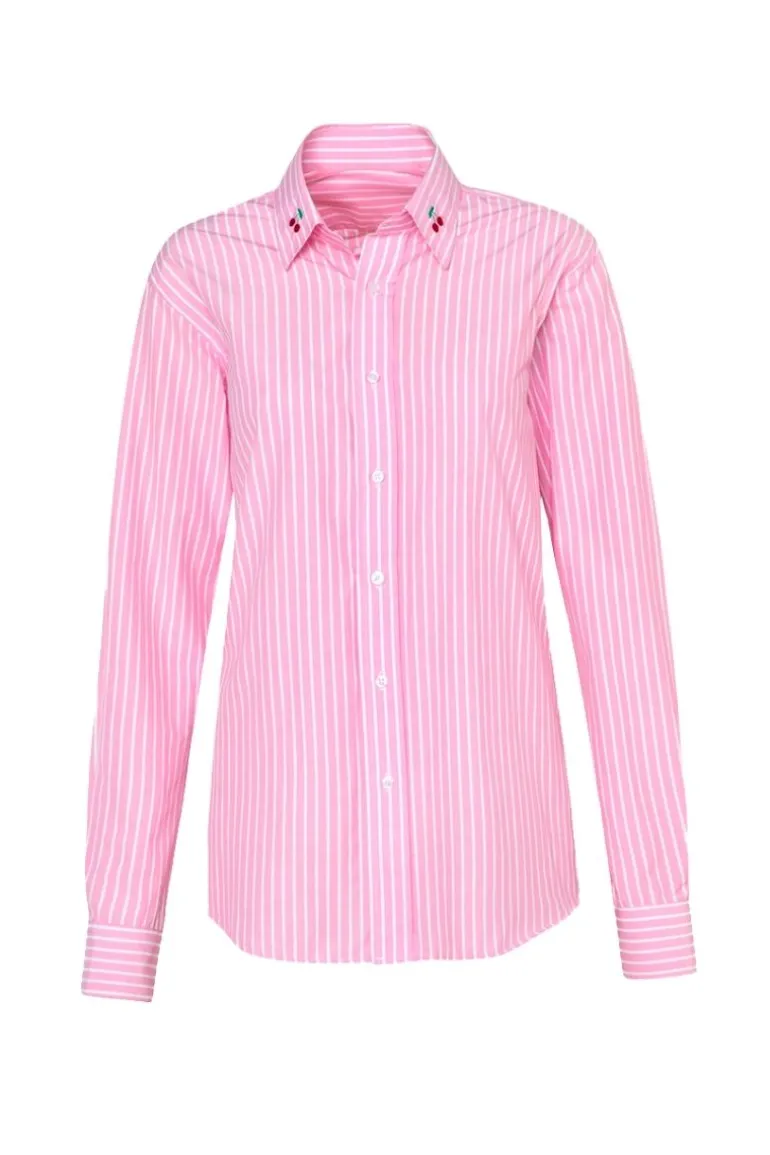 Tops<CULT MIA MARION SHIRT Rose Stripes