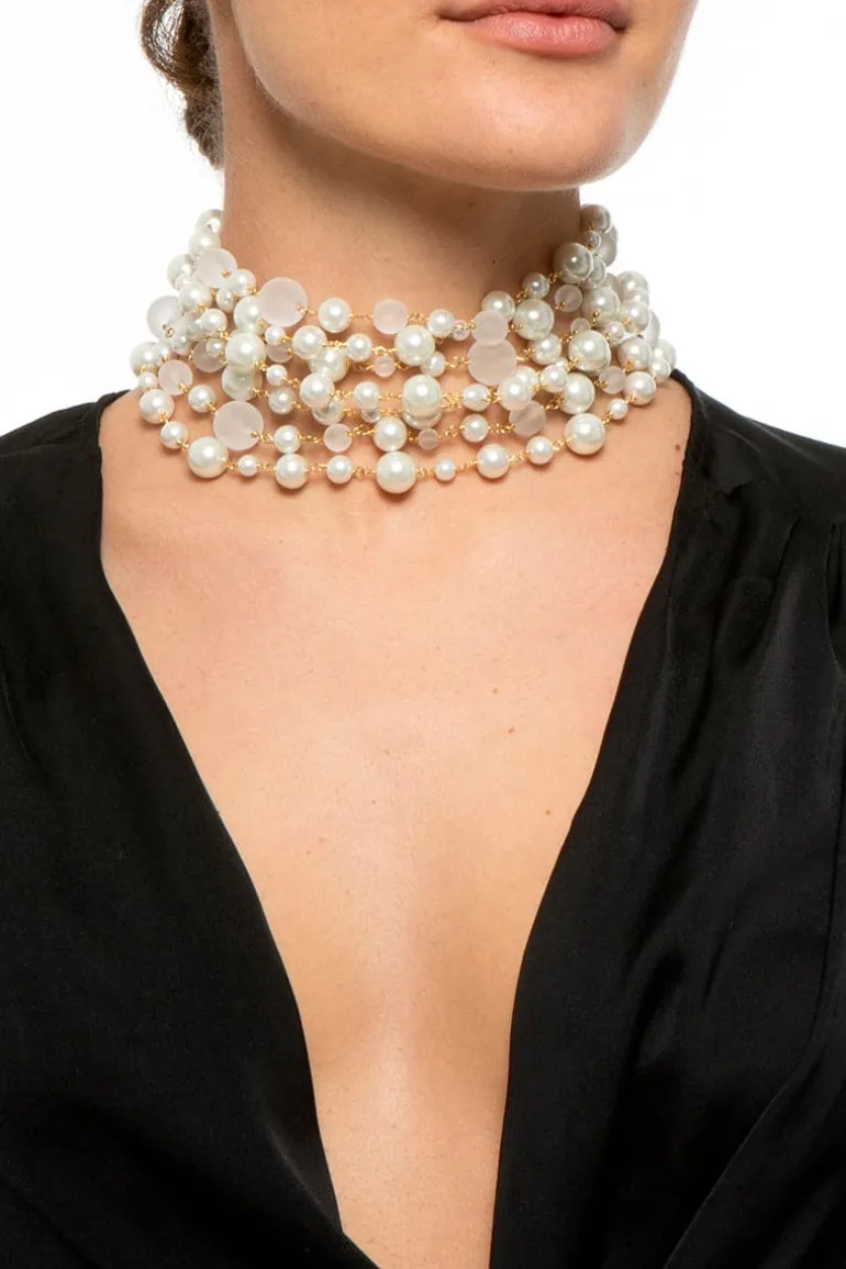 Necklaces<CULT MIA MARLON GOLD PEARLY NECKLACE Gold/Pearl