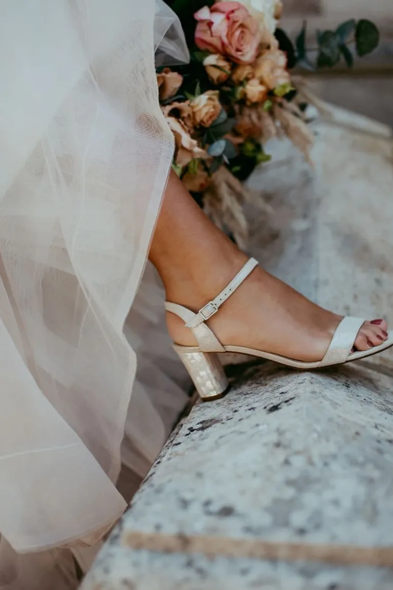 Heels<CULT MIA MARTENE SUEDE PEARL HEELS Champagne