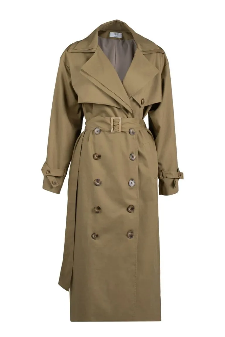 Coats<CULT MIA MARY DOUBLE-LAPEL TRENCH COAT Light Brown