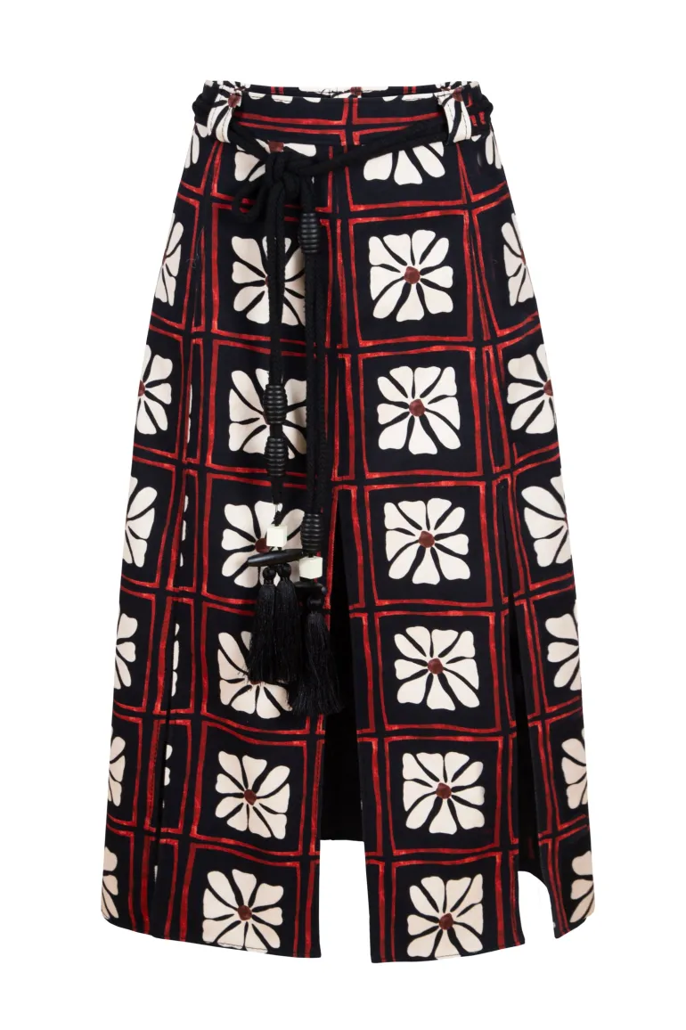 Skirts<CULT MIA MATHIAS LEAF MIDI SKIRT WITH SLITS Patterned