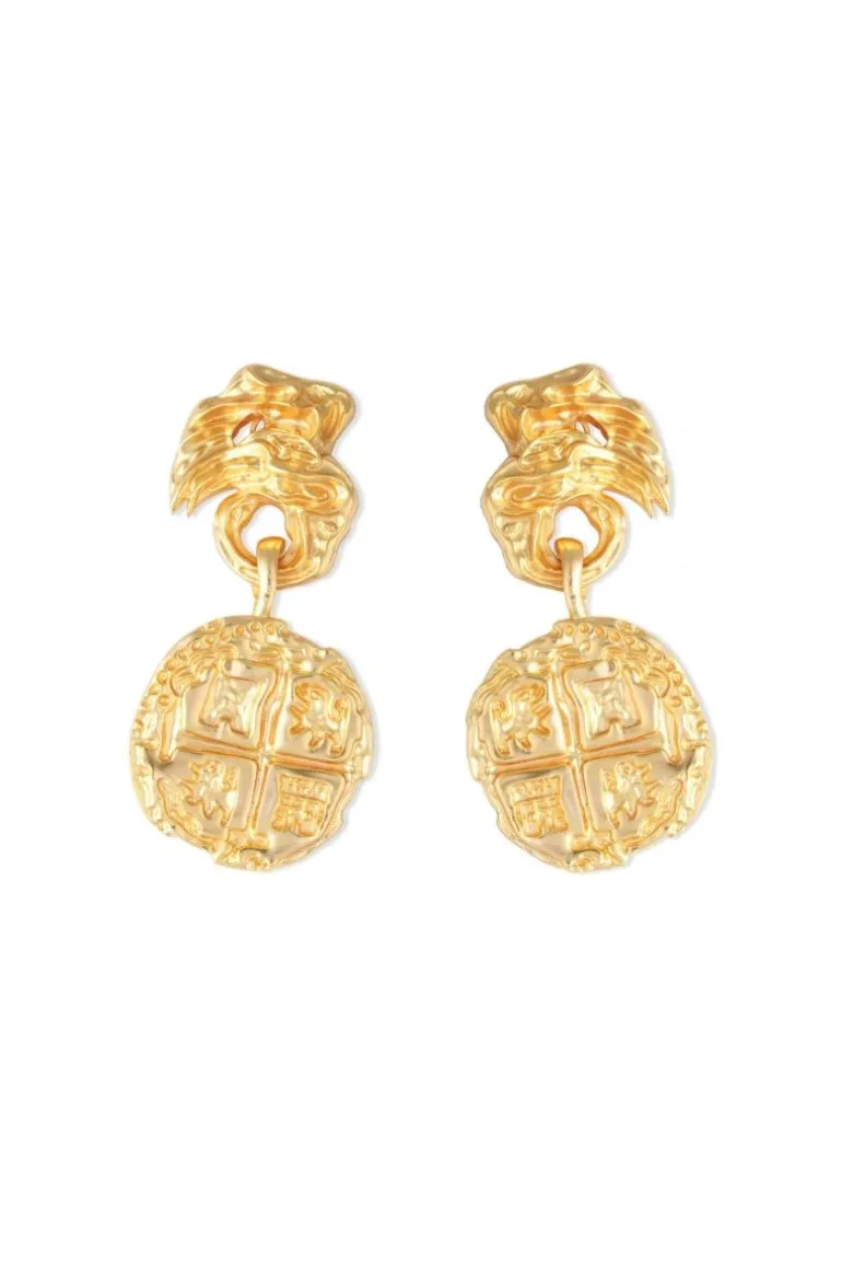 Earrings<CULT MIA MEDALLION EARRINGS Gold