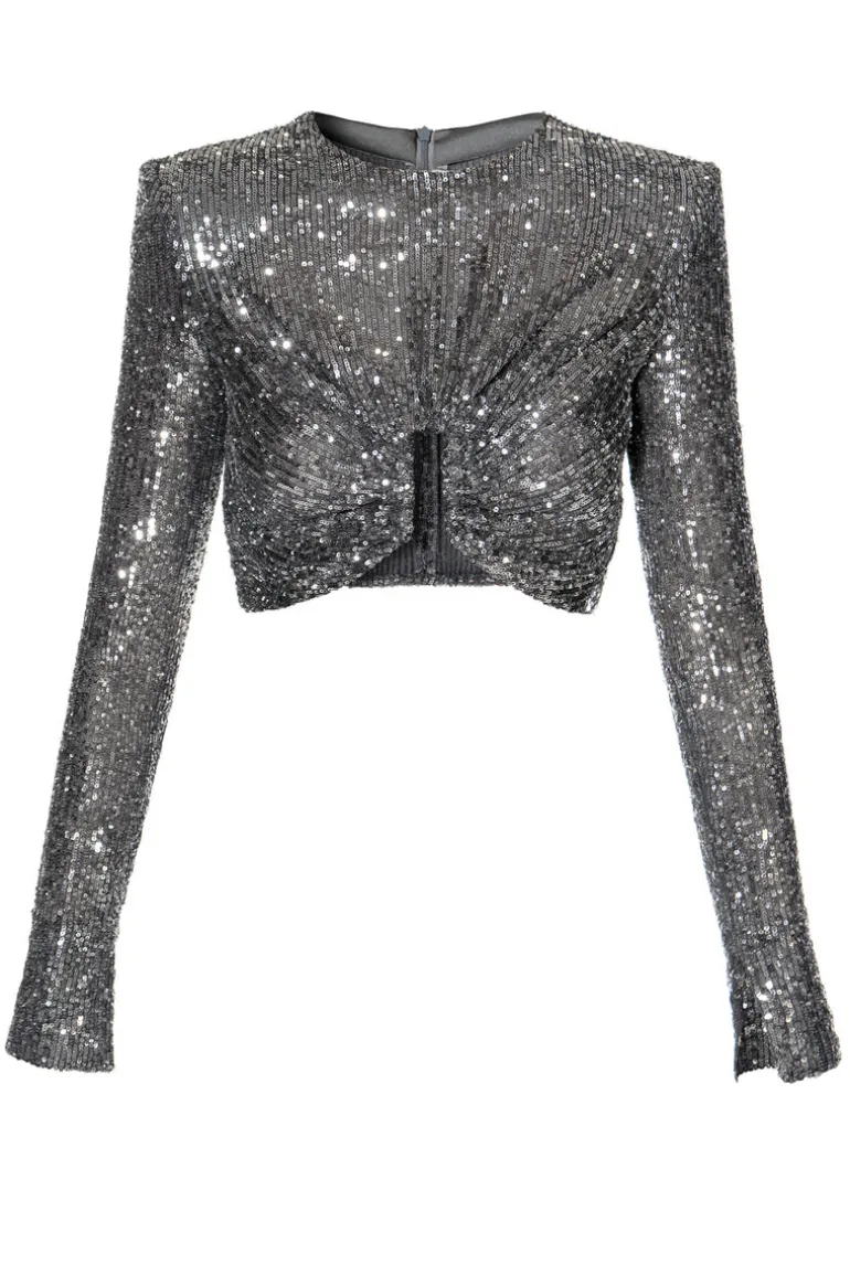 Tops<CULT MIA MEG BLOUSE IN Silver Diamond