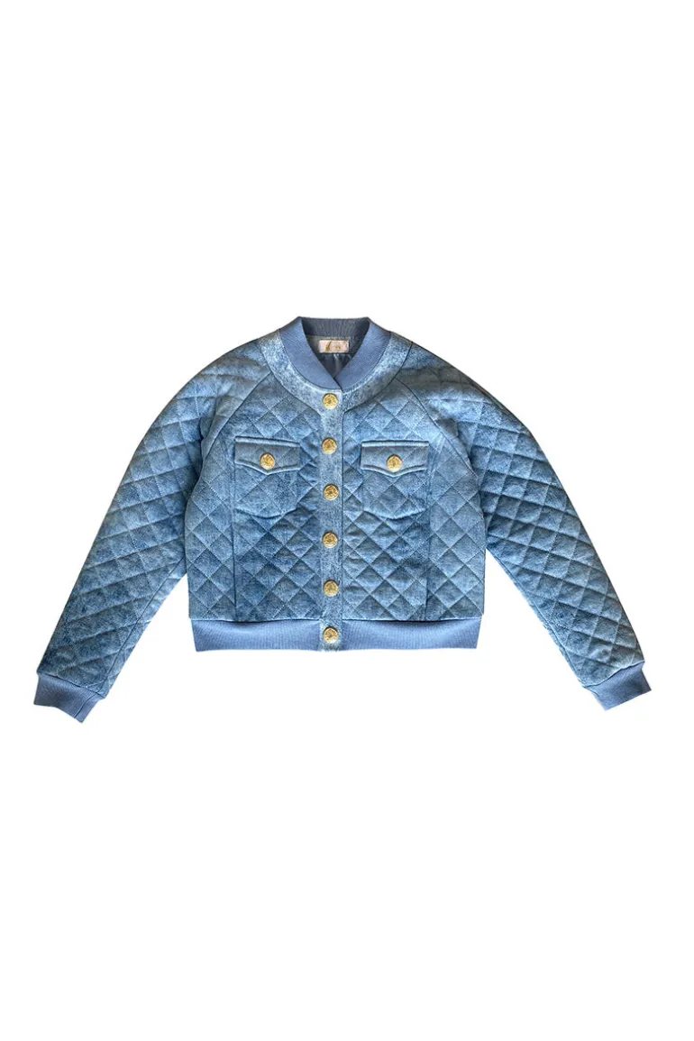 Jackets<CULT MIA MEGGY DENIM BOMBER JACKET Denim Blue