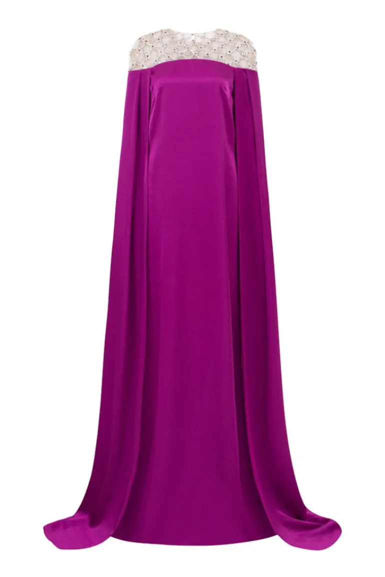 Dresses | Gowns<CULT MIA MELIORA SILK SATIN A-LINE GOWN Purple