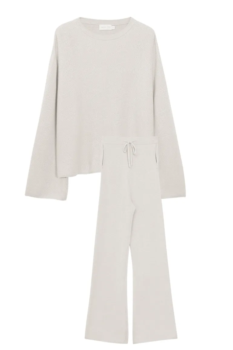 Sleep & Loungewear<CULT MIA MELLOW SILK CASHMERE SET IN WHITE Ivory White