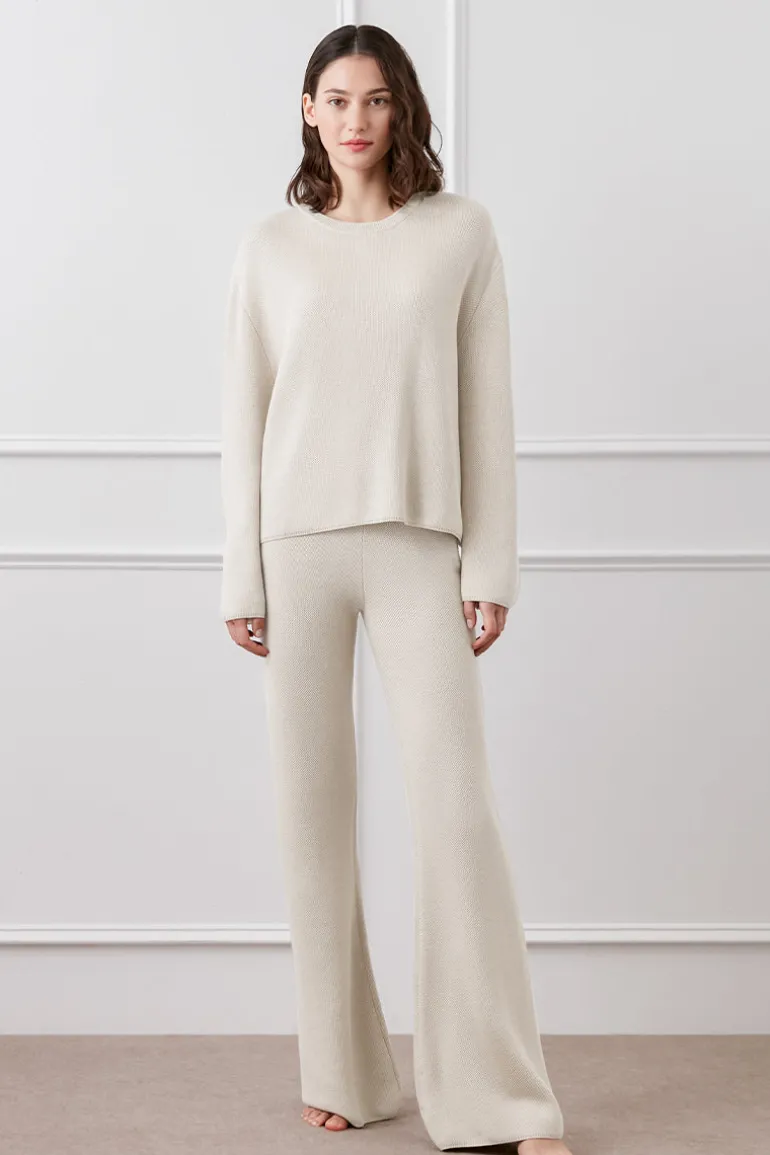 Sleep & Loungewear<CULT MIA MELLOW SILK CASHMERE SET IN WHITE Ivory White