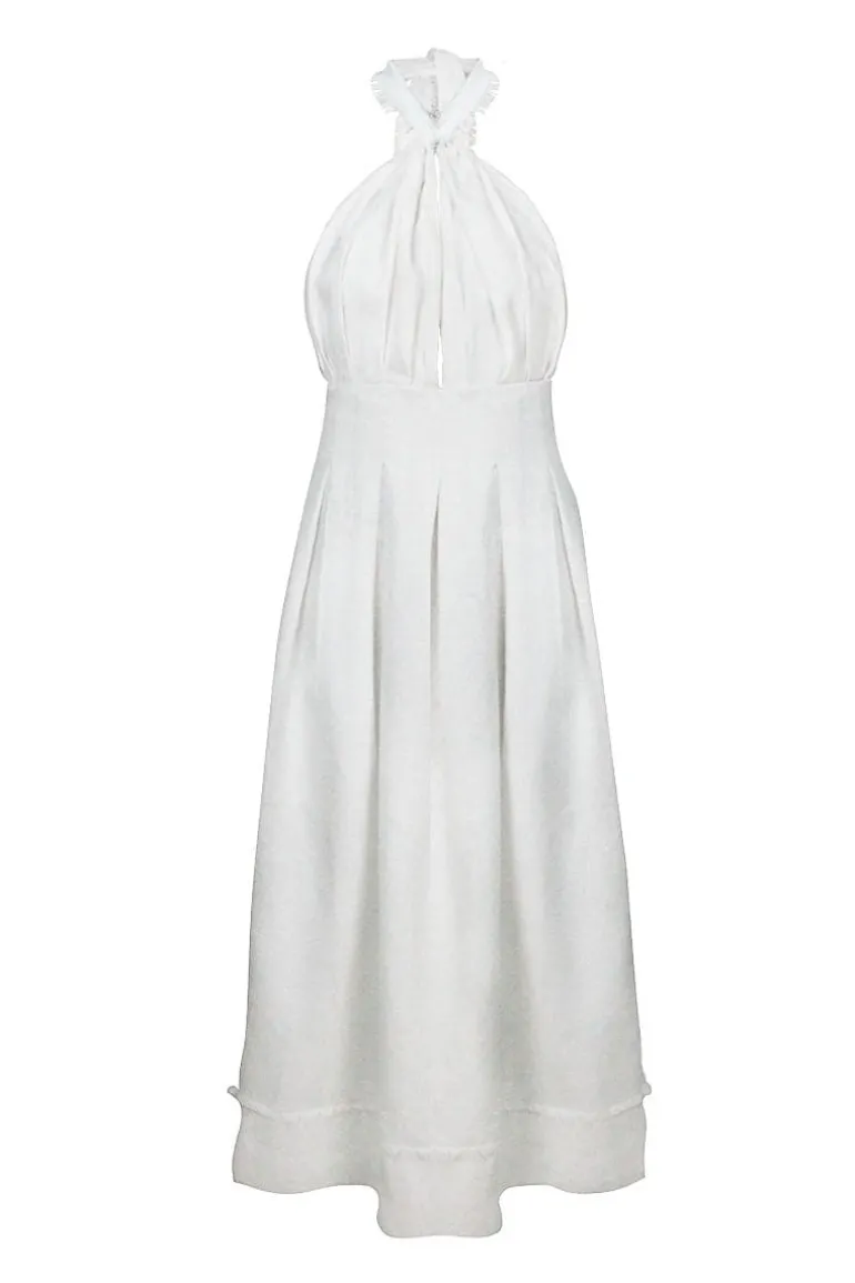 Dresses | Midi Dresses<CULT MIA MERCEDES PLEATED HALTER MIDI DRESS White