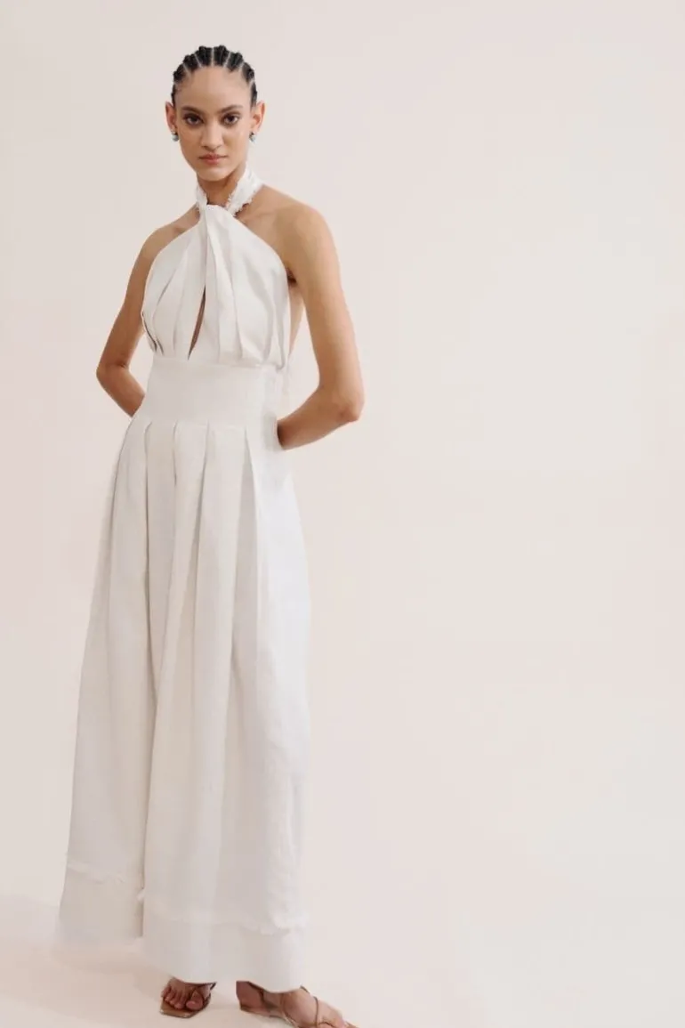 Dresses | Midi Dresses<CULT MIA MERCEDES PLEATED HALTER MIDI DRESS White