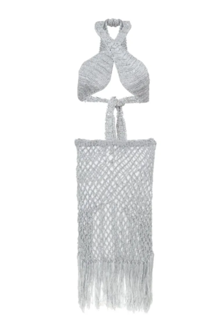 Swimwear<CULT MIA MERLUZA CROCHET SEQUIN SET Silver