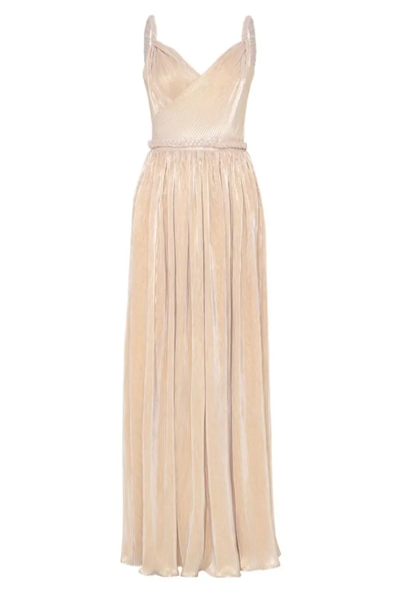 Dresses | Gowns<CULT MIA METALLIC A-LINE BEIGE GOWN Gold