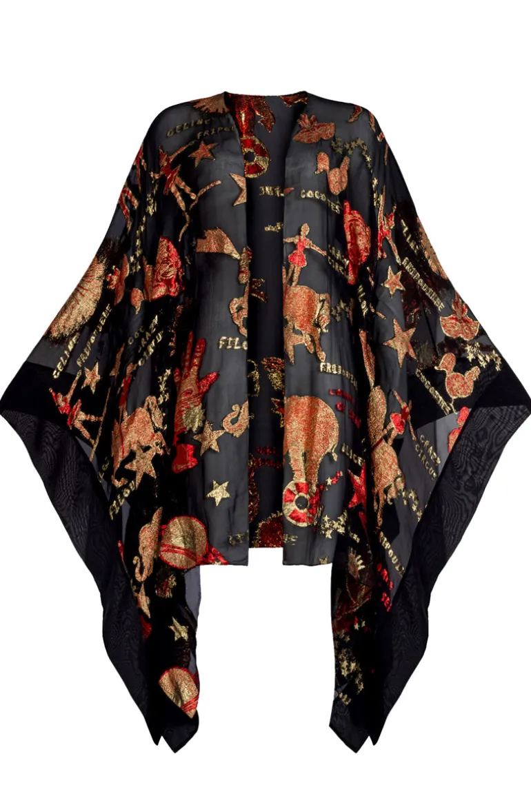 Swimwear<CULT MIA METALLIC CIRCUS SILK CAPE Black