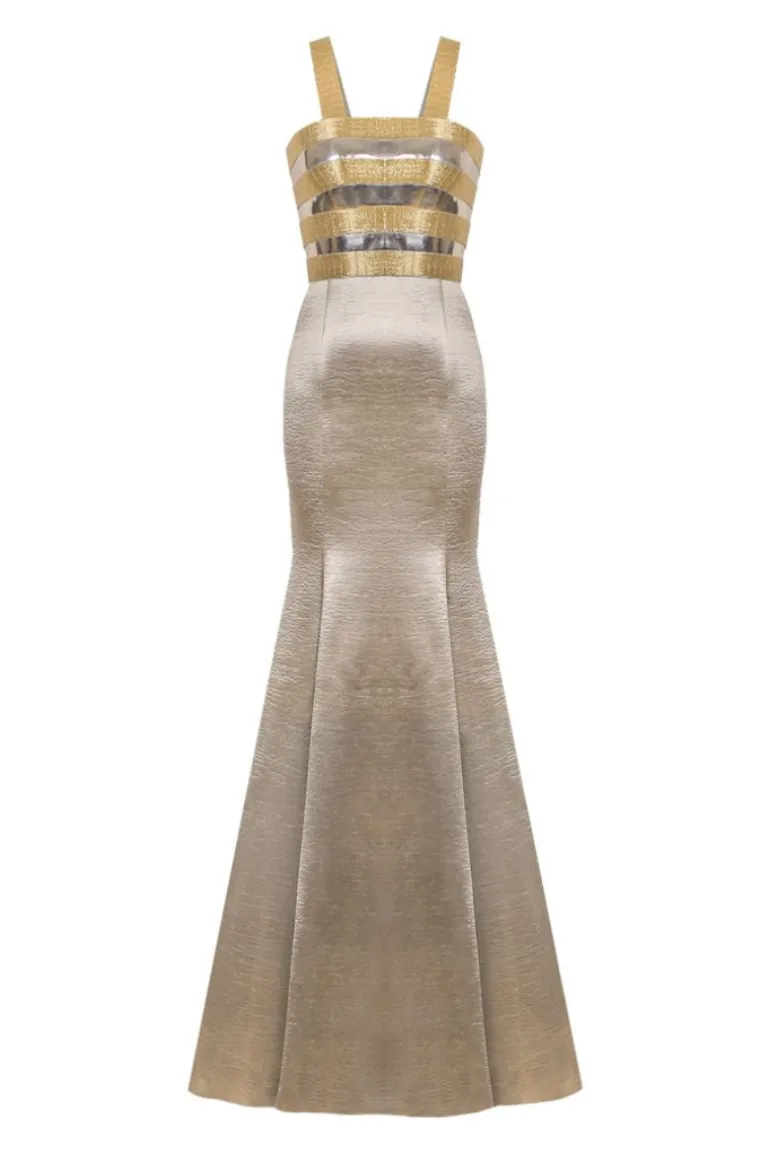 Dresses | Gowns<CULT MIA METALLIC FISHTAIL GOWN Gold