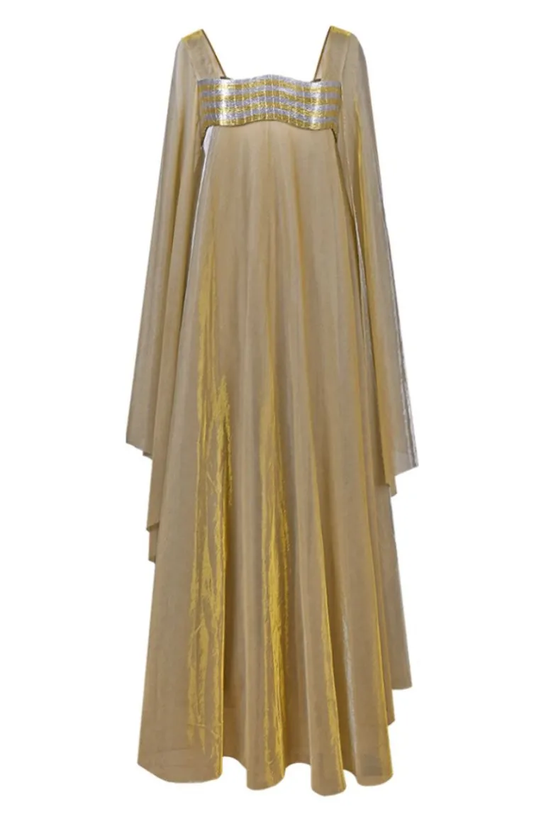 Dresses | Gowns<CULT MIA METALLIC WAVE BUSTIER KAFTAN GOWN Gold