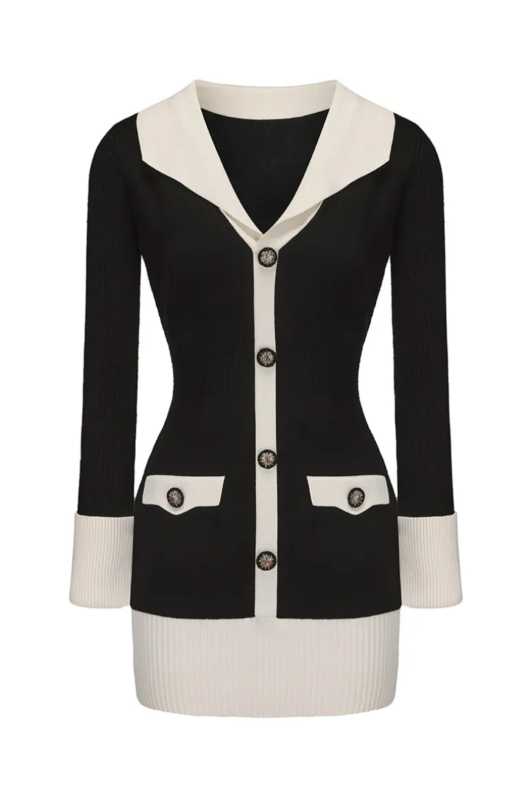 Dresses | Mini Dresses<CULT MIA MIA KNIT DRESS Black and White