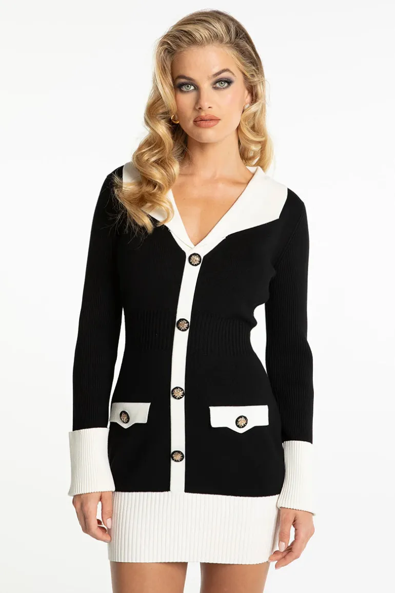 Dresses | Mini Dresses<CULT MIA MIA KNIT DRESS Black and White