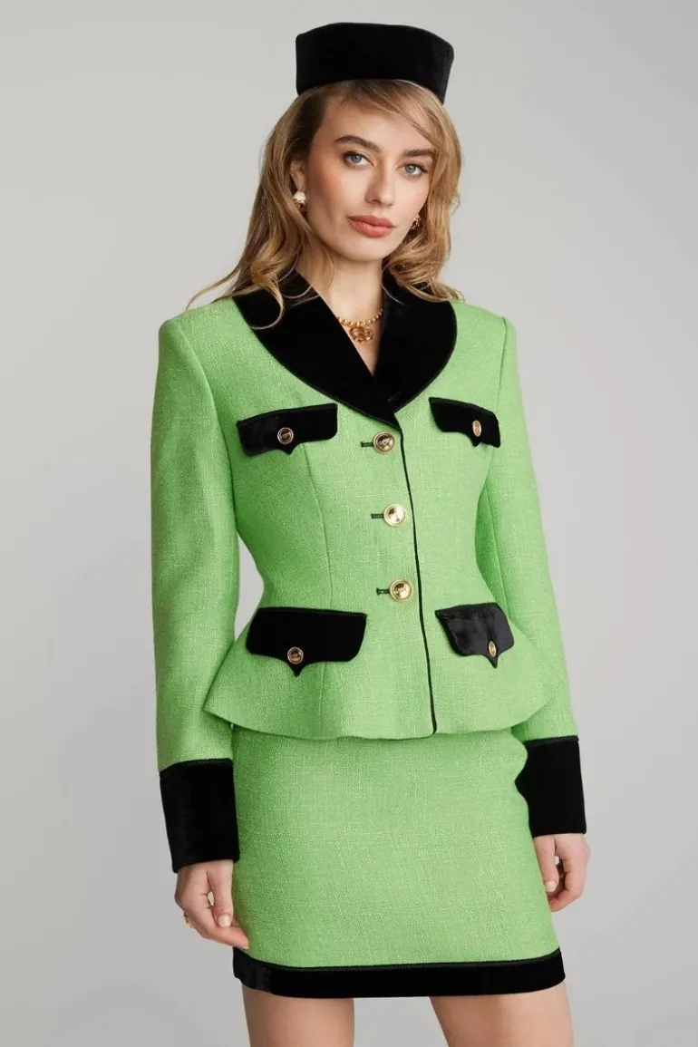 Skirts<CULT MIA MICHELLE TWEED MINI SKIRT Green