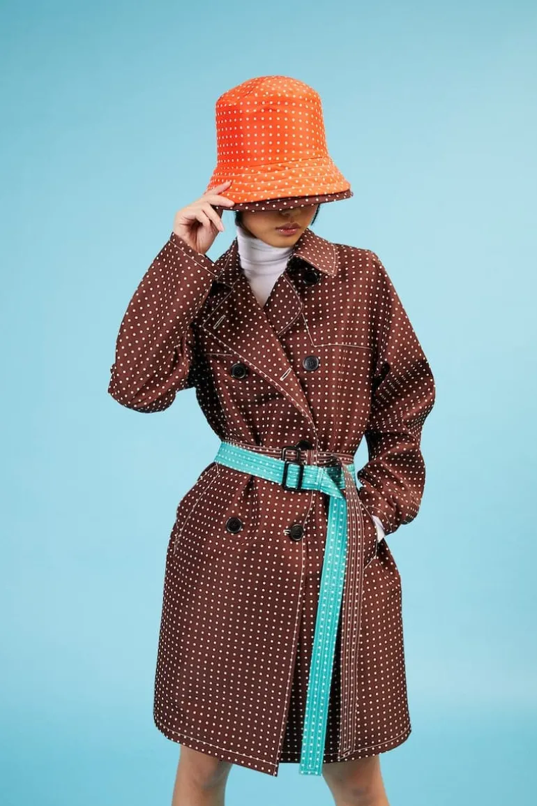 Coats<CULT MIA MICRODOT RAINCOAT Chocolate