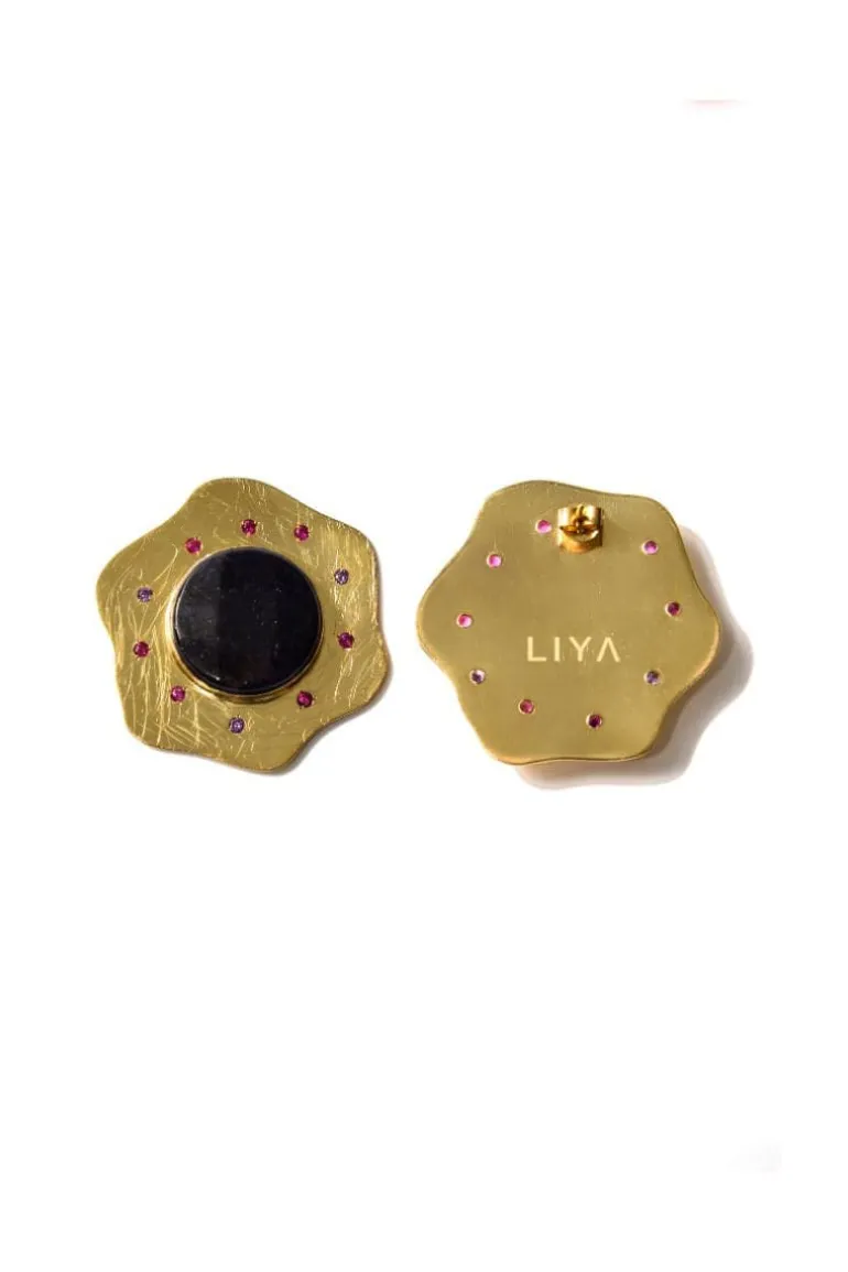 Earrings<CULT MIA MIDNIGHT BOLD EARRINGS Navy/Gold