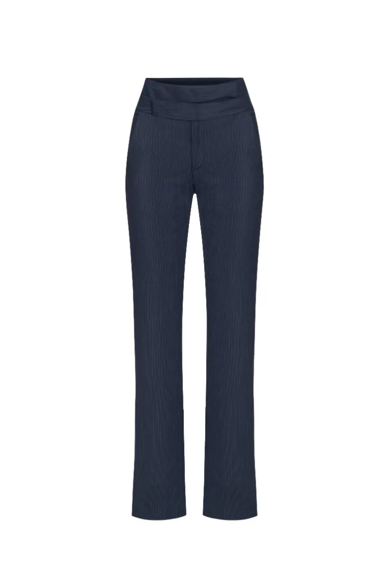Pants<CULT MIA MIDNIGHT WOOL PINSTRIPE PANTS Navy