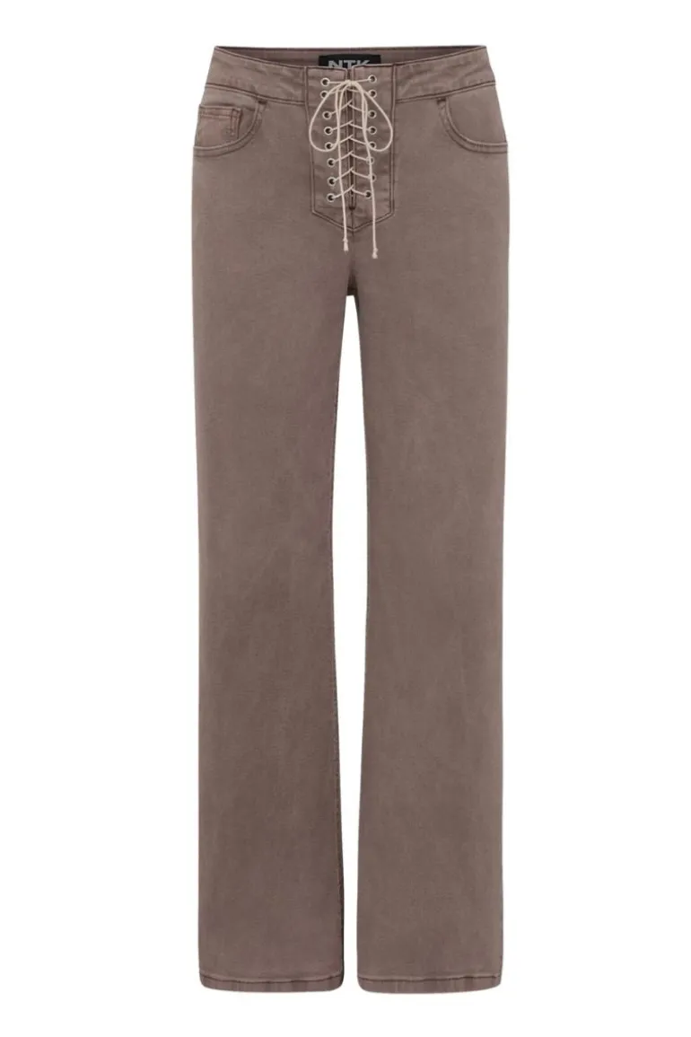 Pants<CULT MIA MIKEY BROWN LACE UP JEANS Greenwich Ave.