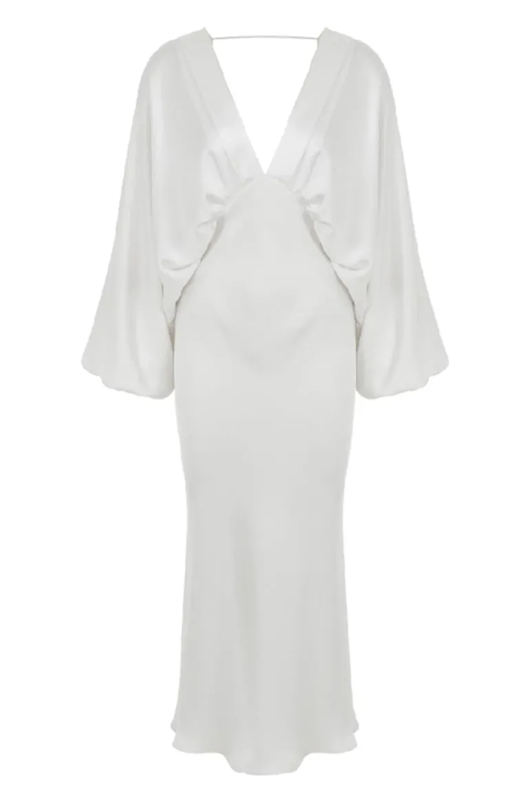 Dresses | Midi Dresses<CULT MIA MILA SATIN MIDI DRESS Blanche
