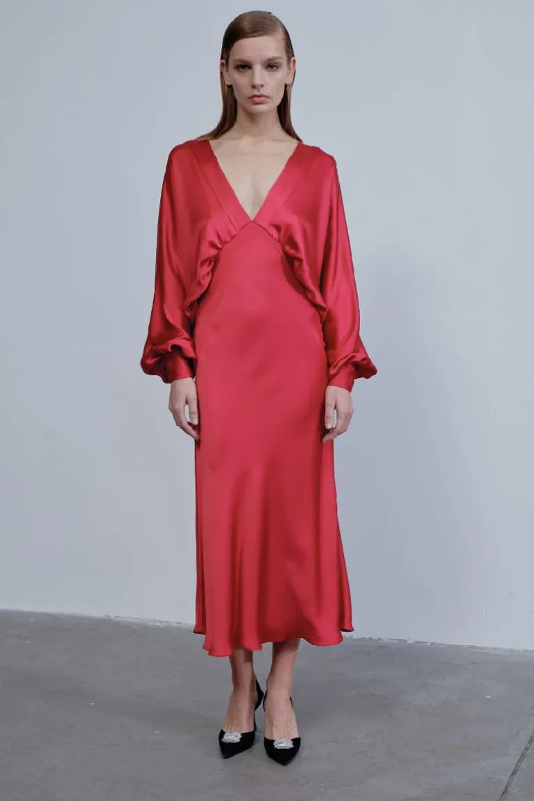 Dresses | Midi Dresses<CULT MIA MILA SATIN MIDI DRESS Rouge