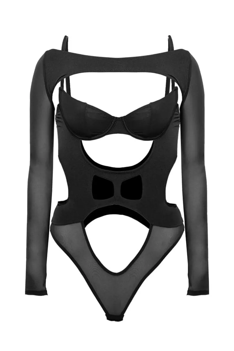 Lingerie<CULT MIA MILA TWO-PIECE BODY Black