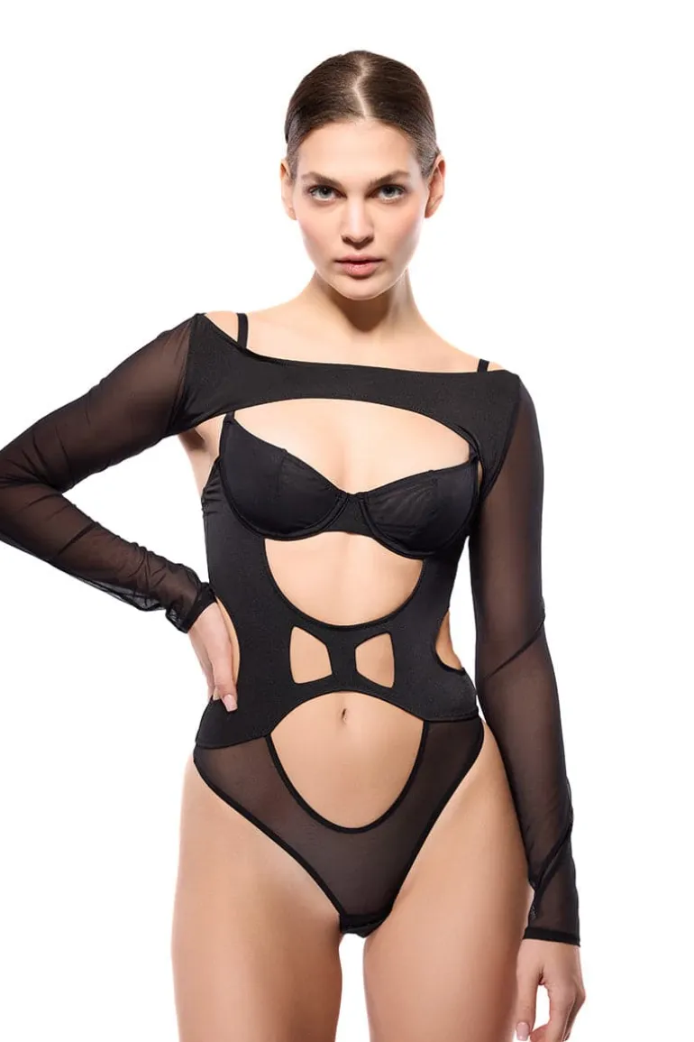 Lingerie<CULT MIA MILA TWO-PIECE BODY Black