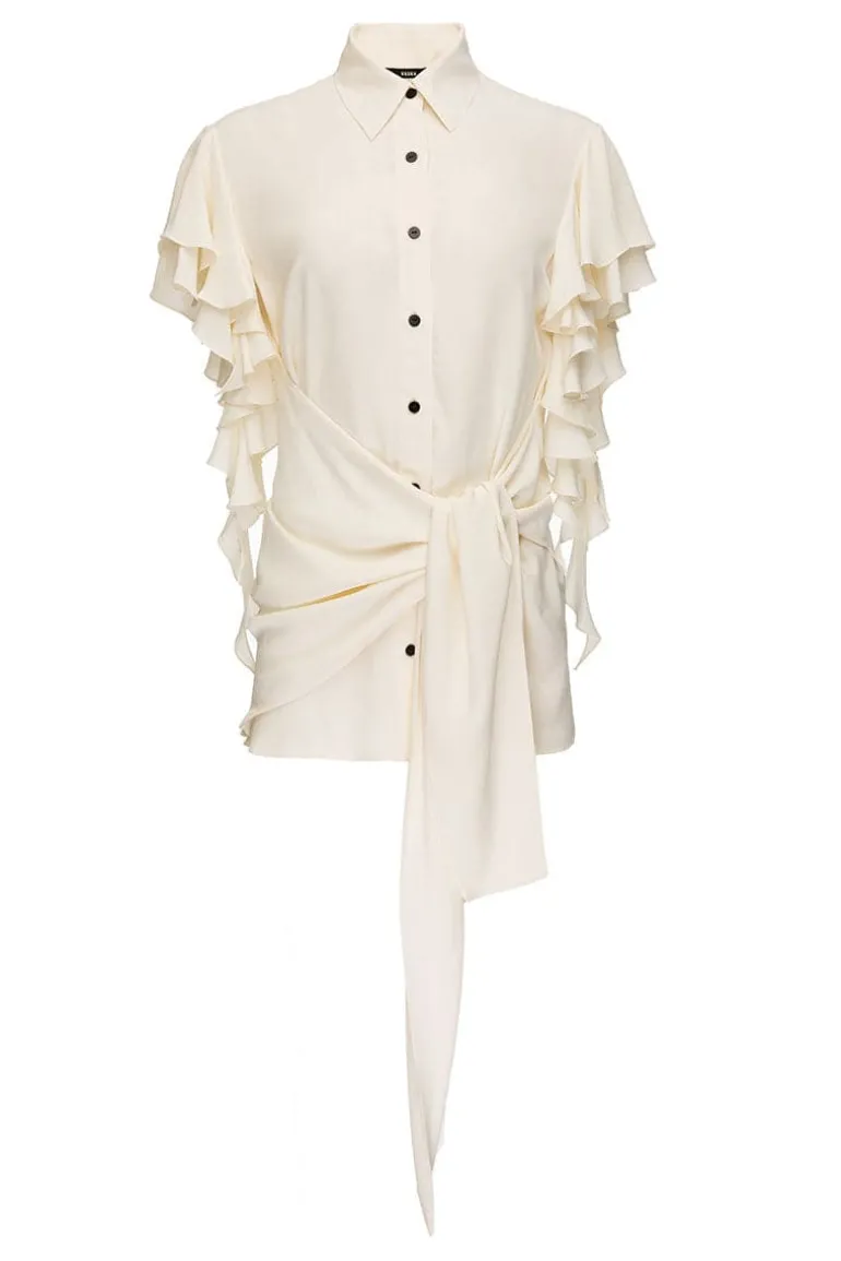 Tops<CULT MIA SLEEVE-LESS SHIRT Milky White