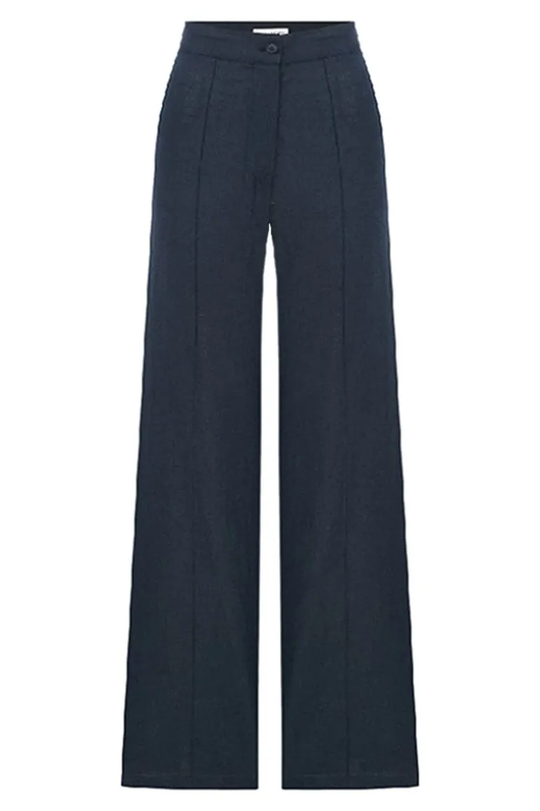 Pants<CULT MIA MILLIE LINEN PANTS Dark Navy