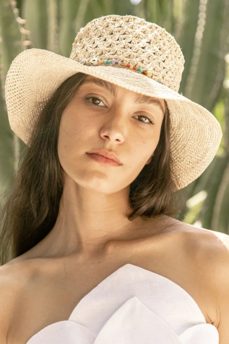 Hats<CULT MIA MILLIE STRAW BUCKET HAT Natural
