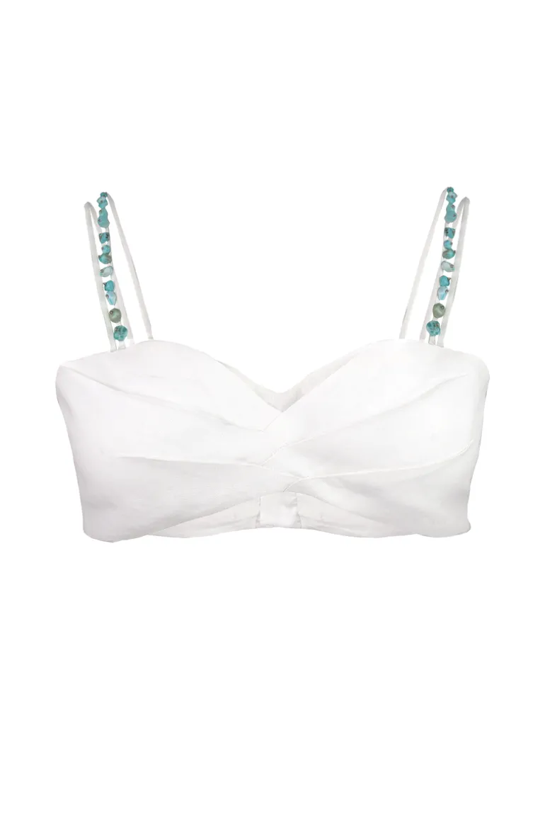 Tops<CULT MIA MINERAL CROP TOP White