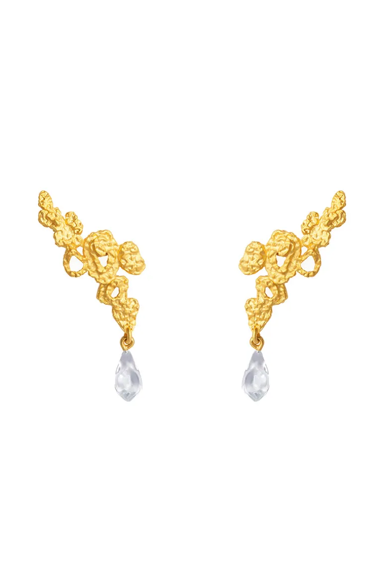Earrings<CULT MIA MINI RIVERSTONE EARRINGS Gold