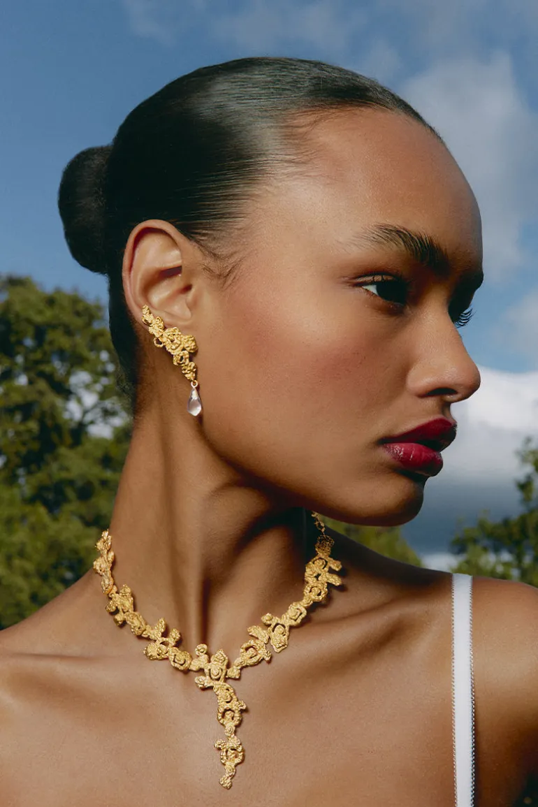 Earrings<CULT MIA MINI RIVERSTONE EARRINGS Gold