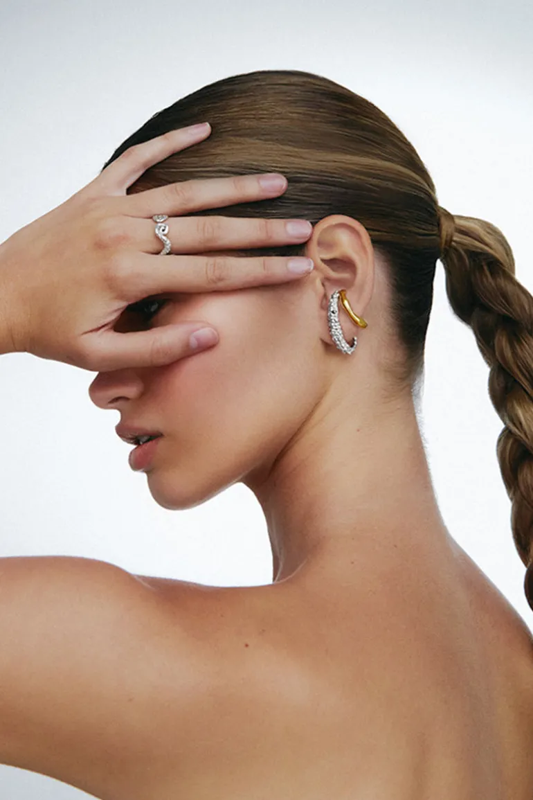 Earrings<CULT MIA MINI MIX HARMONIA EARRINGS Silver & Gold