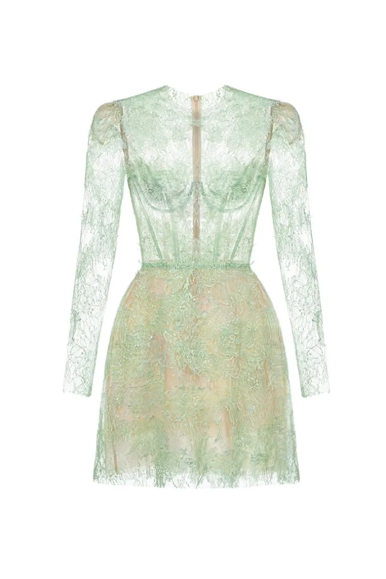 Dresses | Mini Dresses<CULT MIA BEADED LACE MINI DRESS Mint