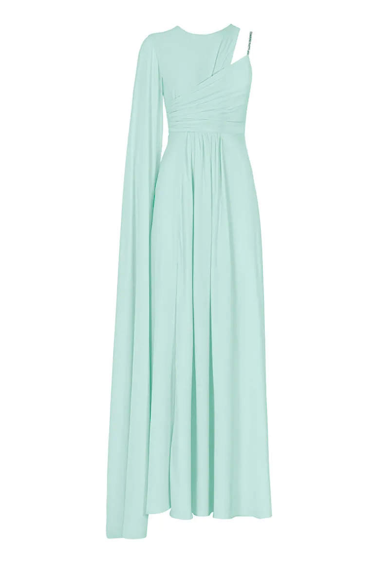 Dresses | Gowns<CULT MIA MINT DRAPED EMBROIDERED GOWN Mint Green