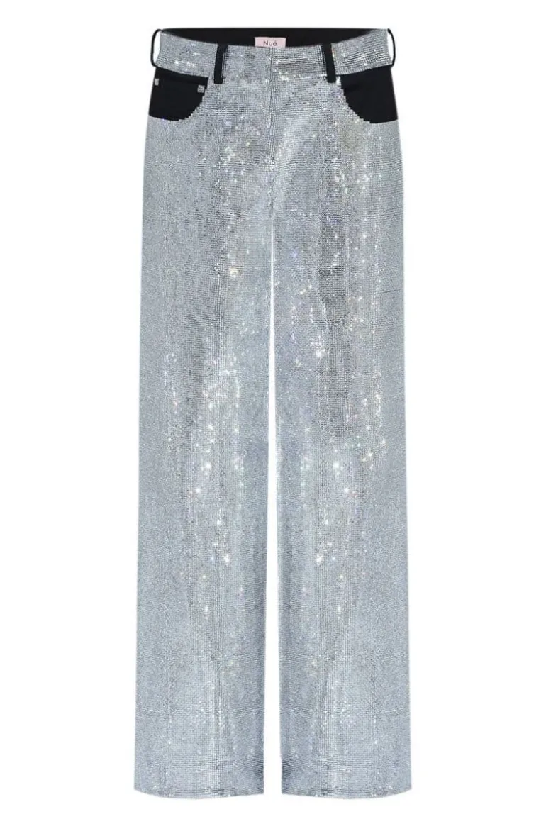 Pants<CULT MIA MIRROR CRYSTAL WIDE-LEG JEANS Black/Crystal