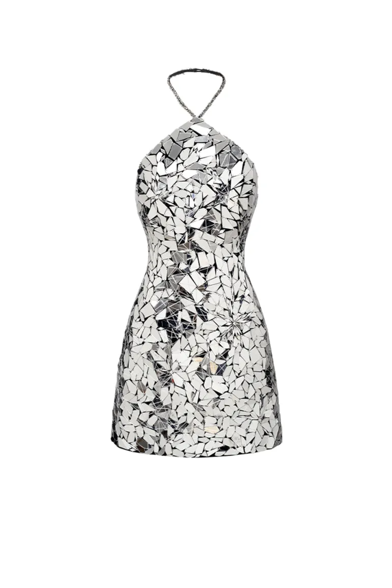 Dresses | Mini Dresses<CULT MIA MIRROR GLEAM DRESS IN Silver