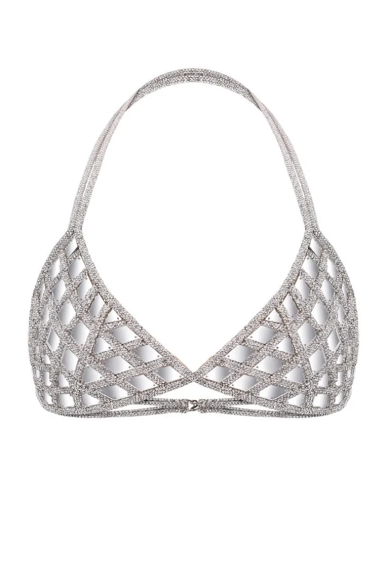 Lingerie<CULT MIA MIRROR TRIANGLE BRA Crystal