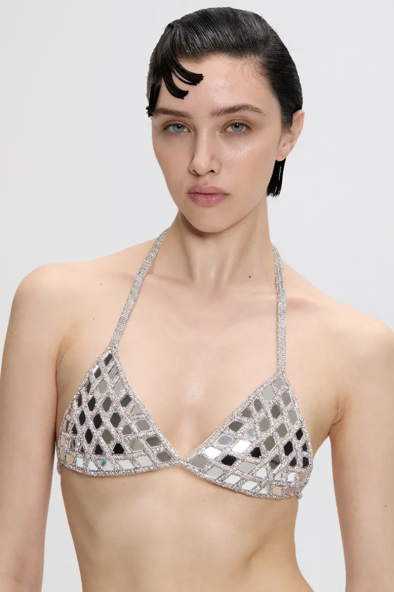 Lingerie<CULT MIA MIRROR TRIANGLE BRA Crystal
