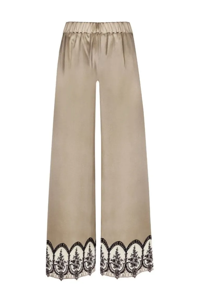 Sleep & Loungewear<CULT MIA CAMELIA SILK PANTS Mocha