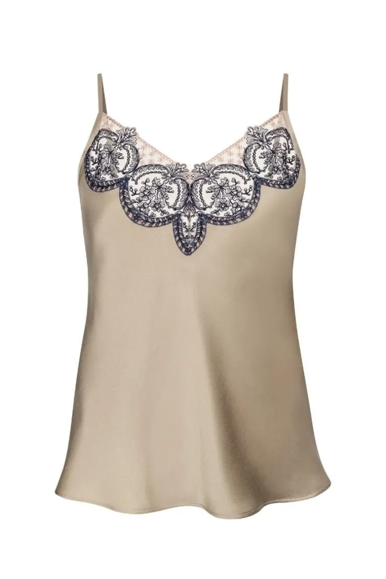 Sleep & Loungewear<CULT MIA SIMONE SILK BLOUSE Mocha