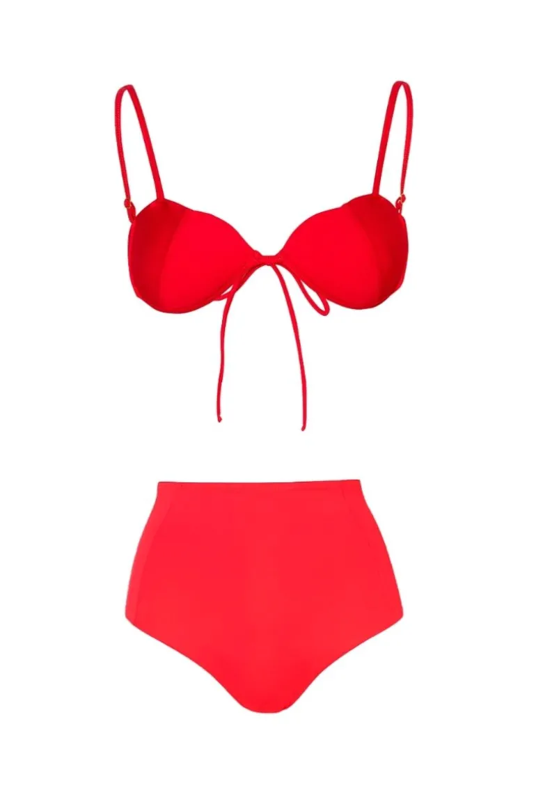 Swimwear<CULT MIA MON TOP AND BANES BOTTOM BIKINI IN Cherry