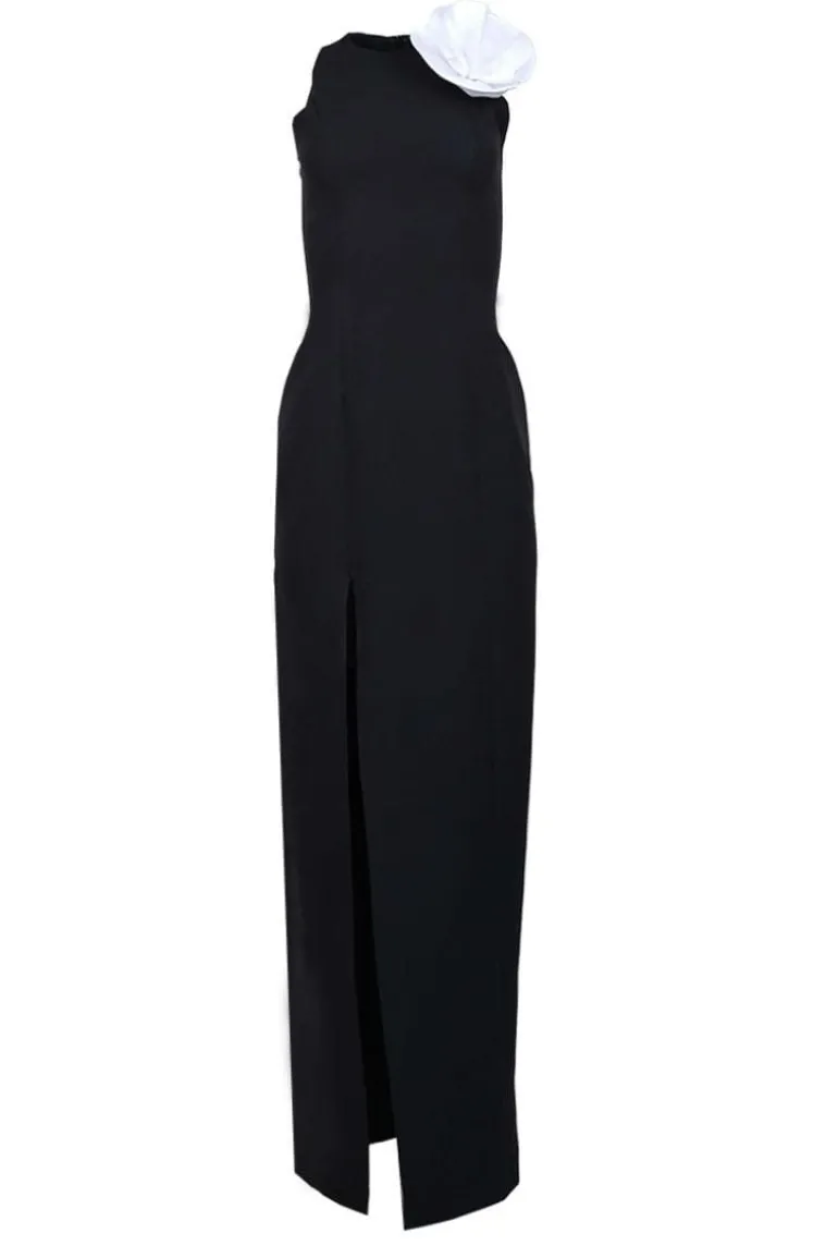 Dresses<CULT MIA MONOCHROME BLOOM MAXI DRESS Midnight Black