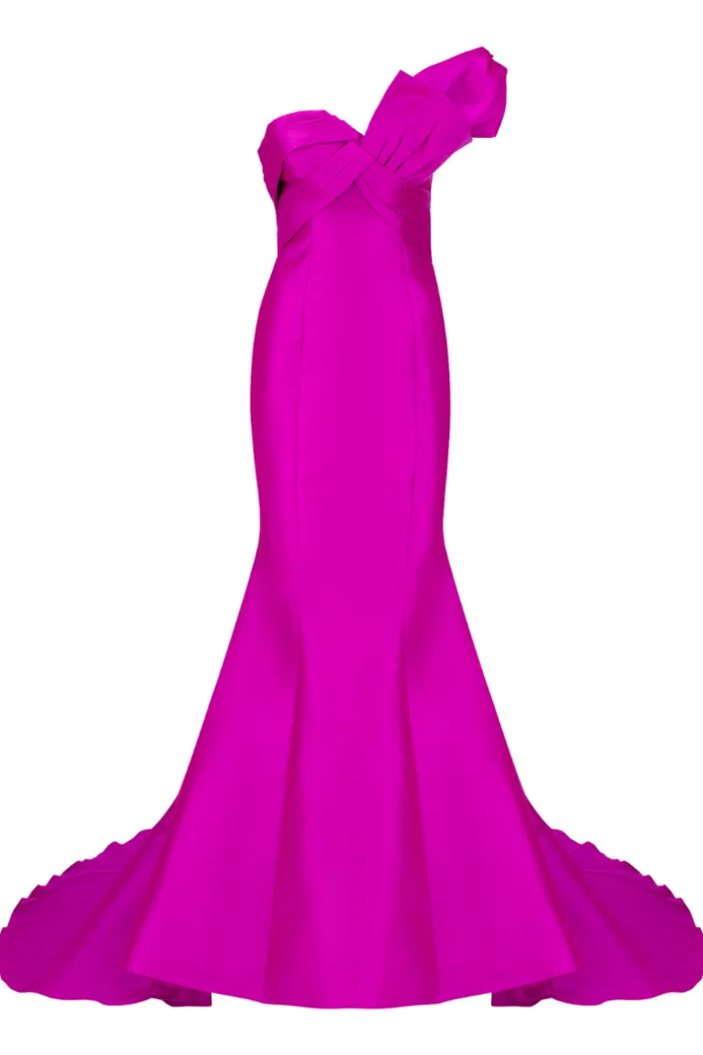 Dresses | Gowns<CULT MIA MOON BOW ACCENT MERMAID GOWN Fuchsia